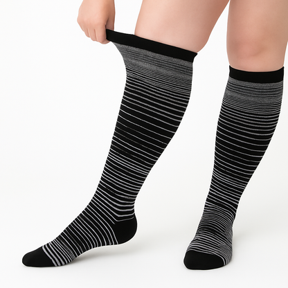 Beyondstep™ Advanced Wide Compression Socks For Swelling Relief (Stripes)