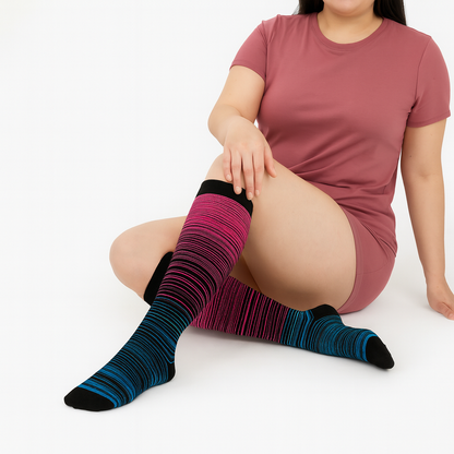 Beyondstep™ Advanced Wide Compression Socks For Swelling Relief (Stripes)