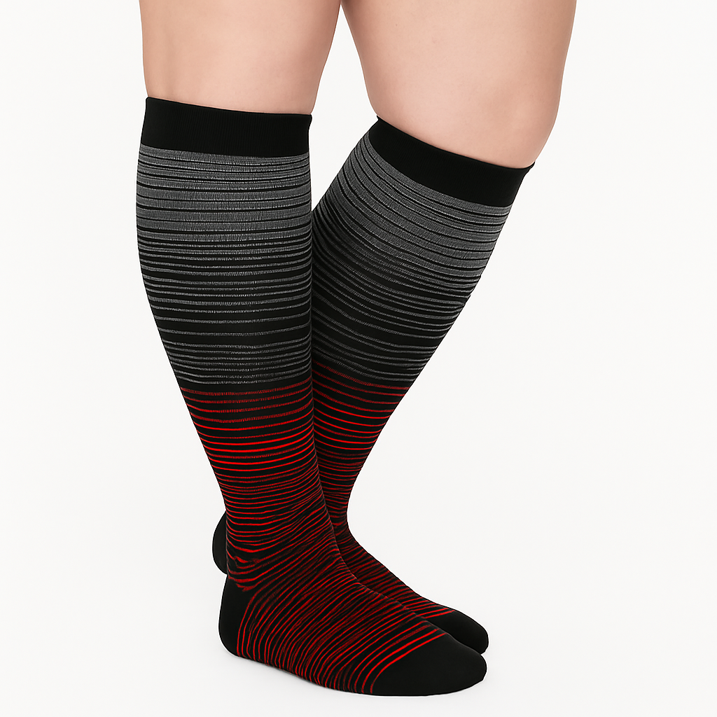 Beyondstep™ Advanced Wide Compression Socks For Swelling Relief (Stripes)