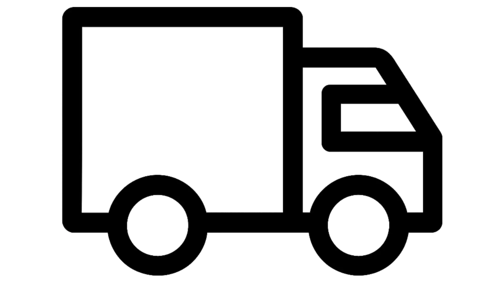 Un dessin schématique d'un camion de livraison.